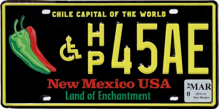New Mexico Handicap License Plates